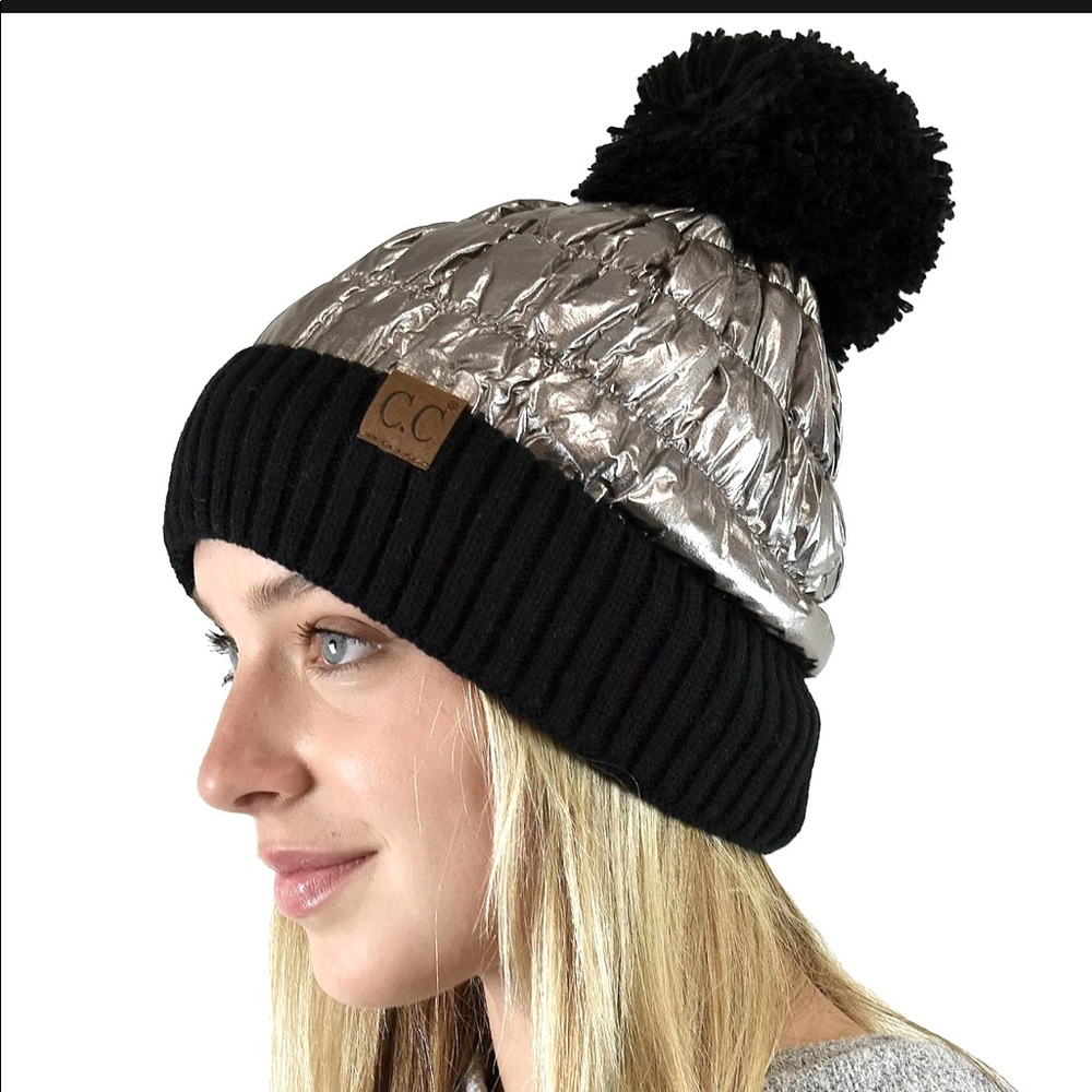 C.C. Metallic Quilted Beanie